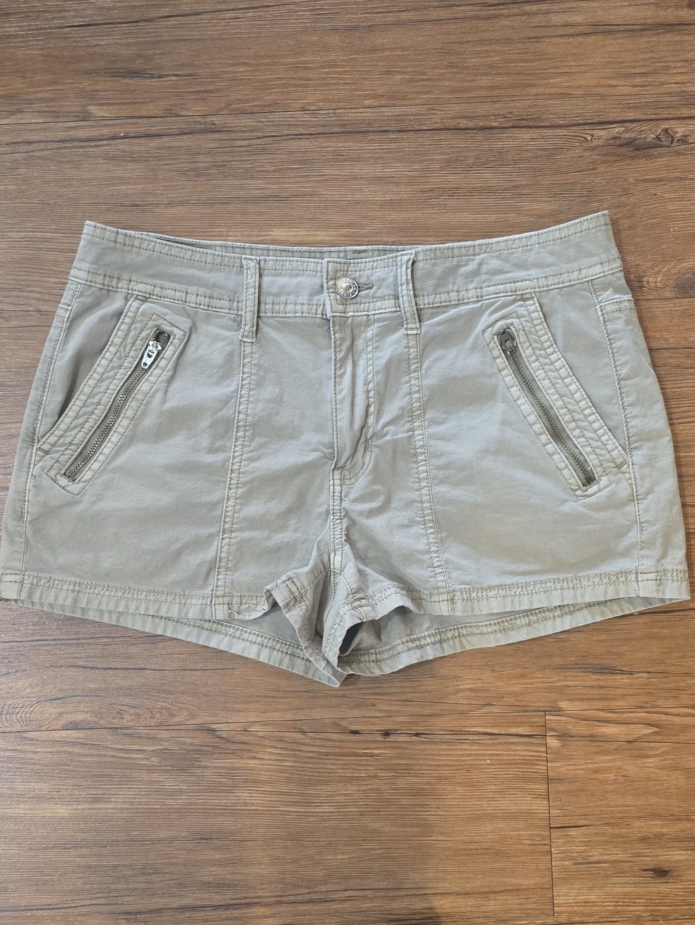 American Eagle Outfitters Sage Cargo Zip-Front Shorts